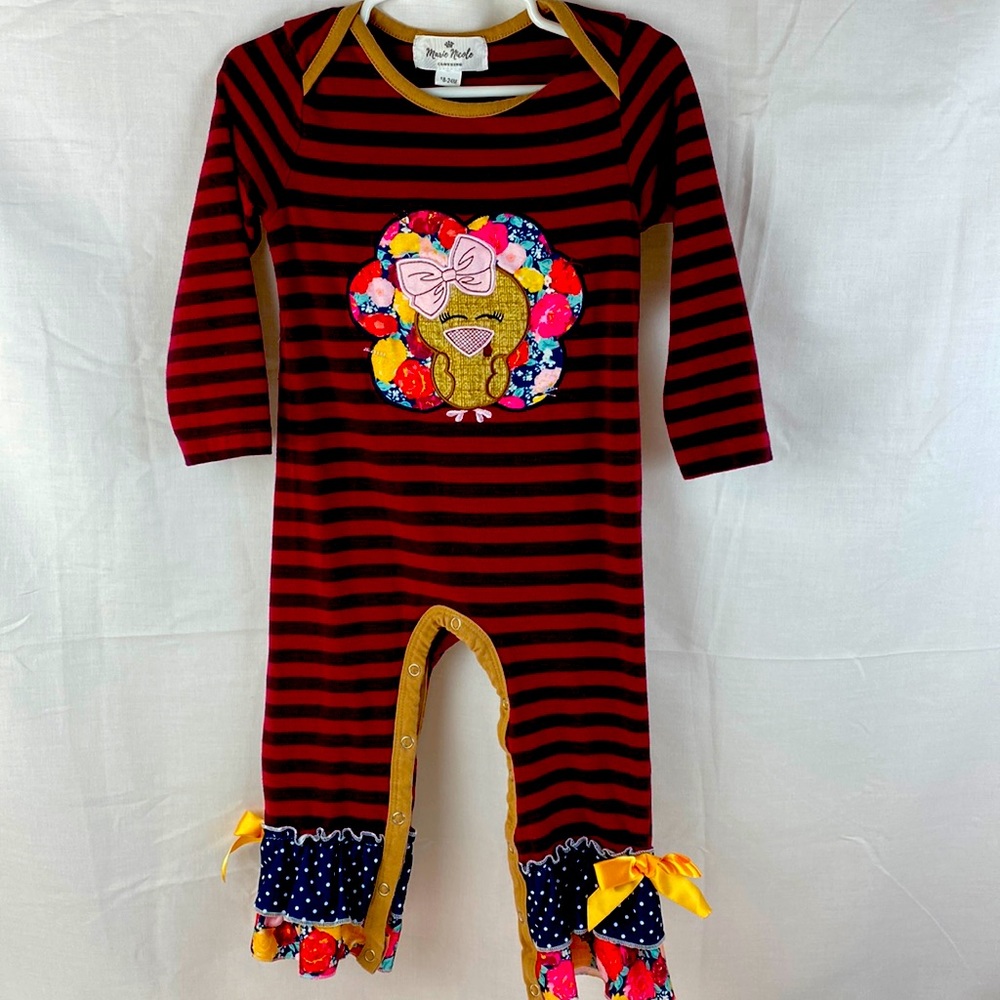 Marie Nicole Clothing Ruffled Romper Girls SZ 18-24mo & 12-18 mo. Like New